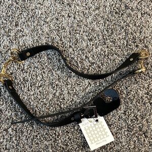 Punto Fibbia Black Leather Belt with Gold Hardware